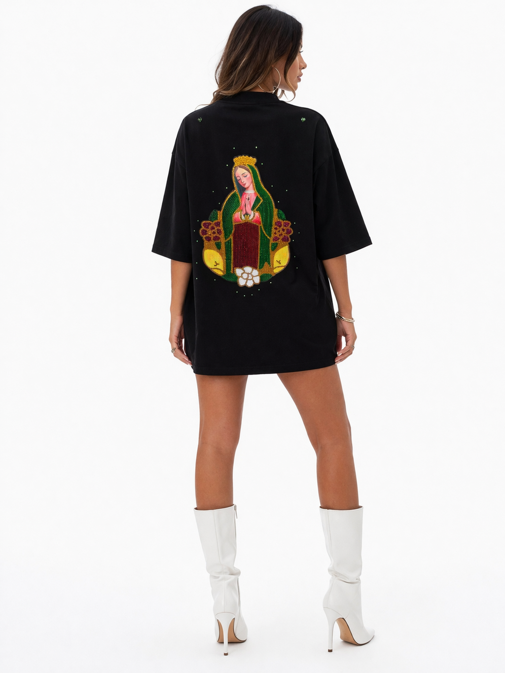 T-Shirt Madonna Guadalupe Nera