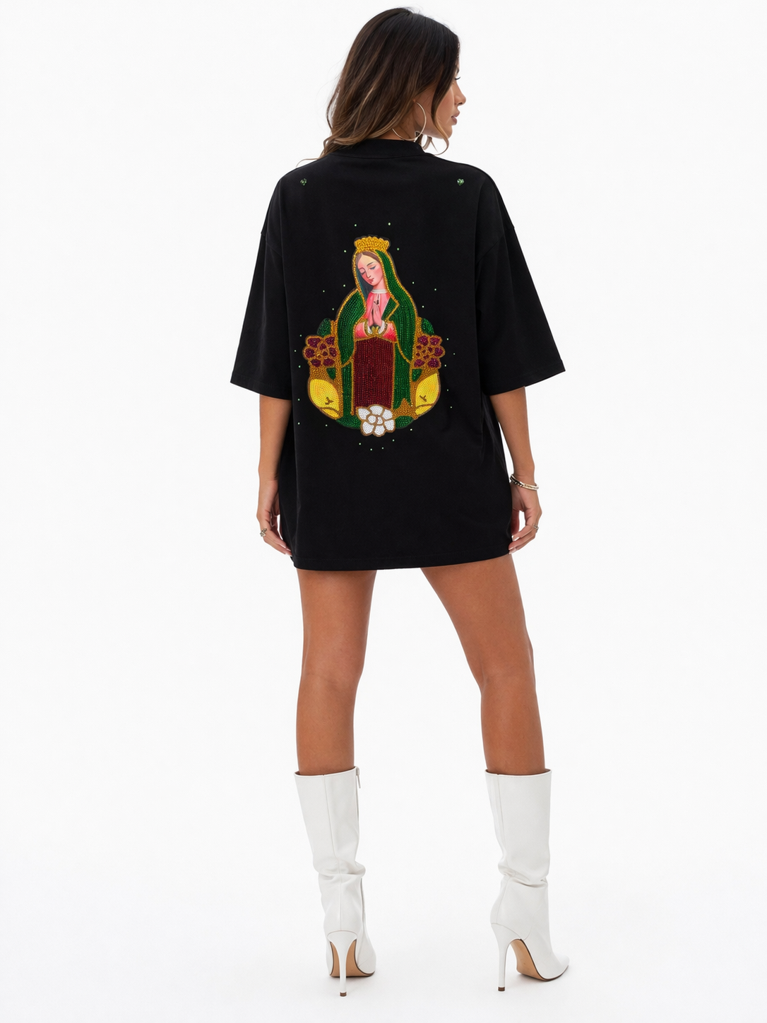 T-Shirt Madonna Guadalupe Nera